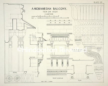 /data/Original Prints/Arts, Decorative, Architecture/A MOHAMEDAN BALCONY FROM JAMI MUSJID CHAMPANIR.jpg